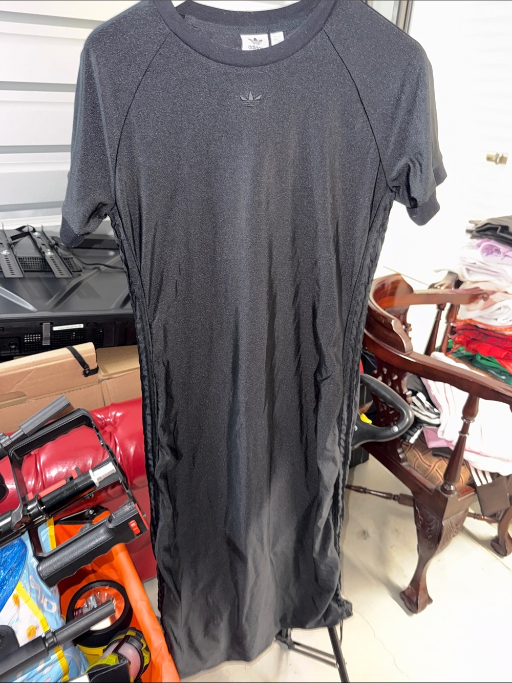 adidas Black Short-Sleeve Crewneck Athletic Tee